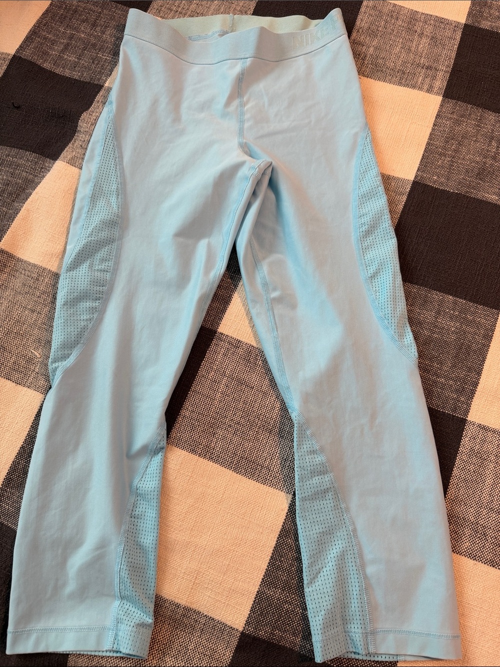 Nike Light Blue Men’s Capri Leggings with Perforated Side Panels